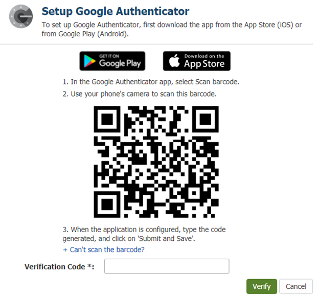 Google Authenticator QR Code