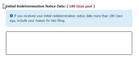 State why your request is late in filing