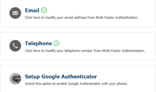 Google Authenticator MFA Option